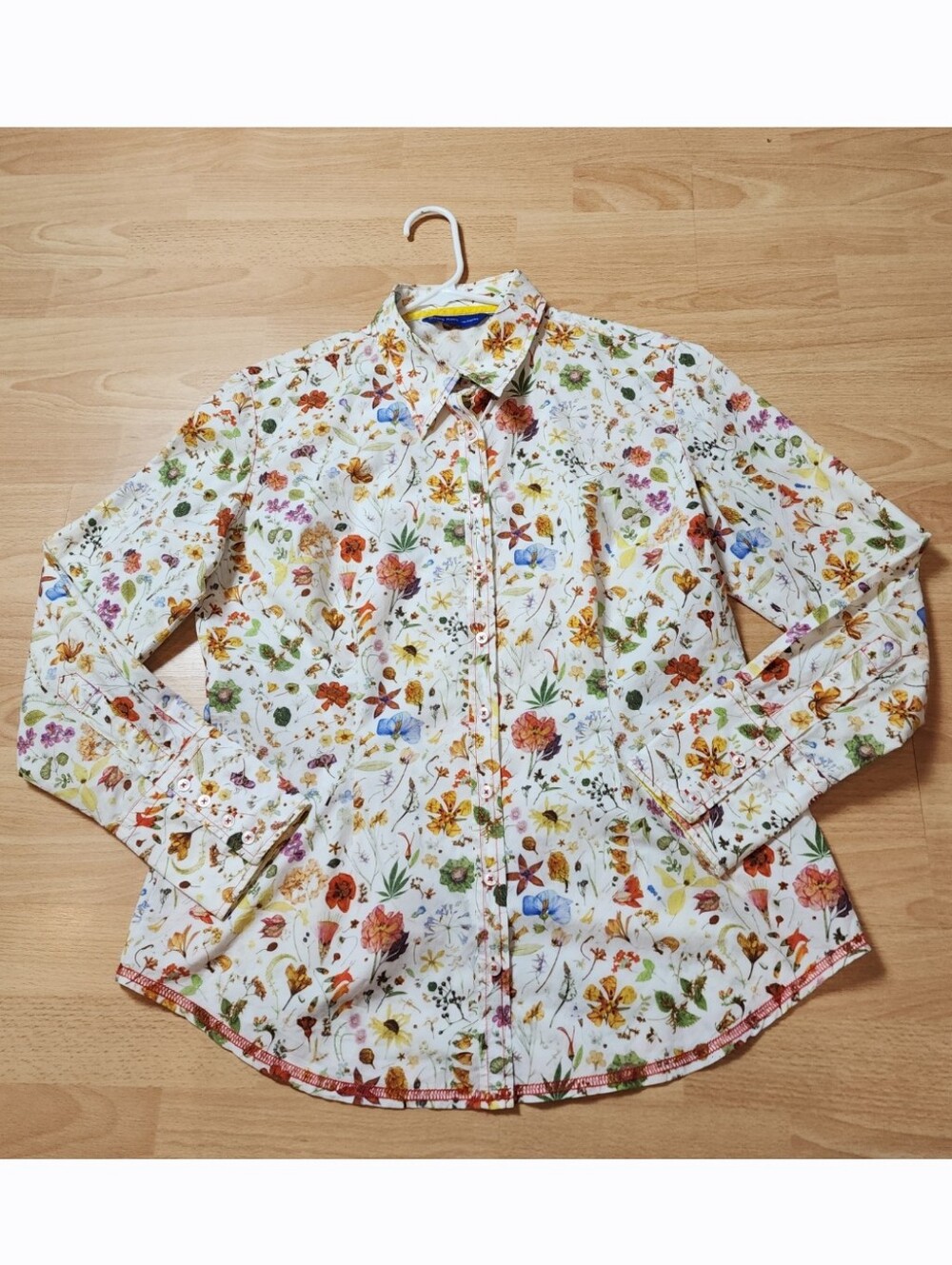 Georg Roth Floral Long Sleeve Button Down Shirt Lightweight Cotton Estimated M/L